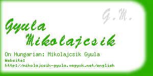 gyula mikolajcsik business card